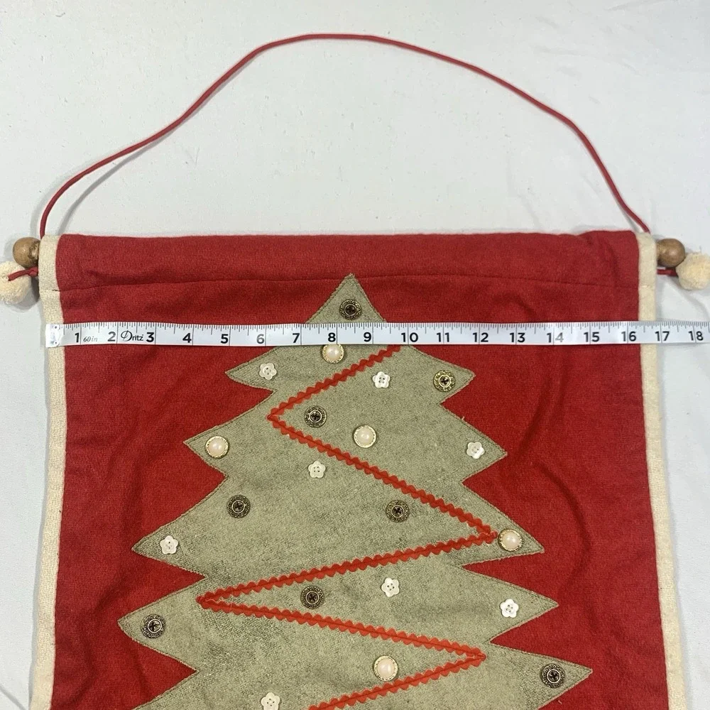 RARE Advent Calendar Hanging Restoration‎ Hardware Christmas Red Felt Fabric
